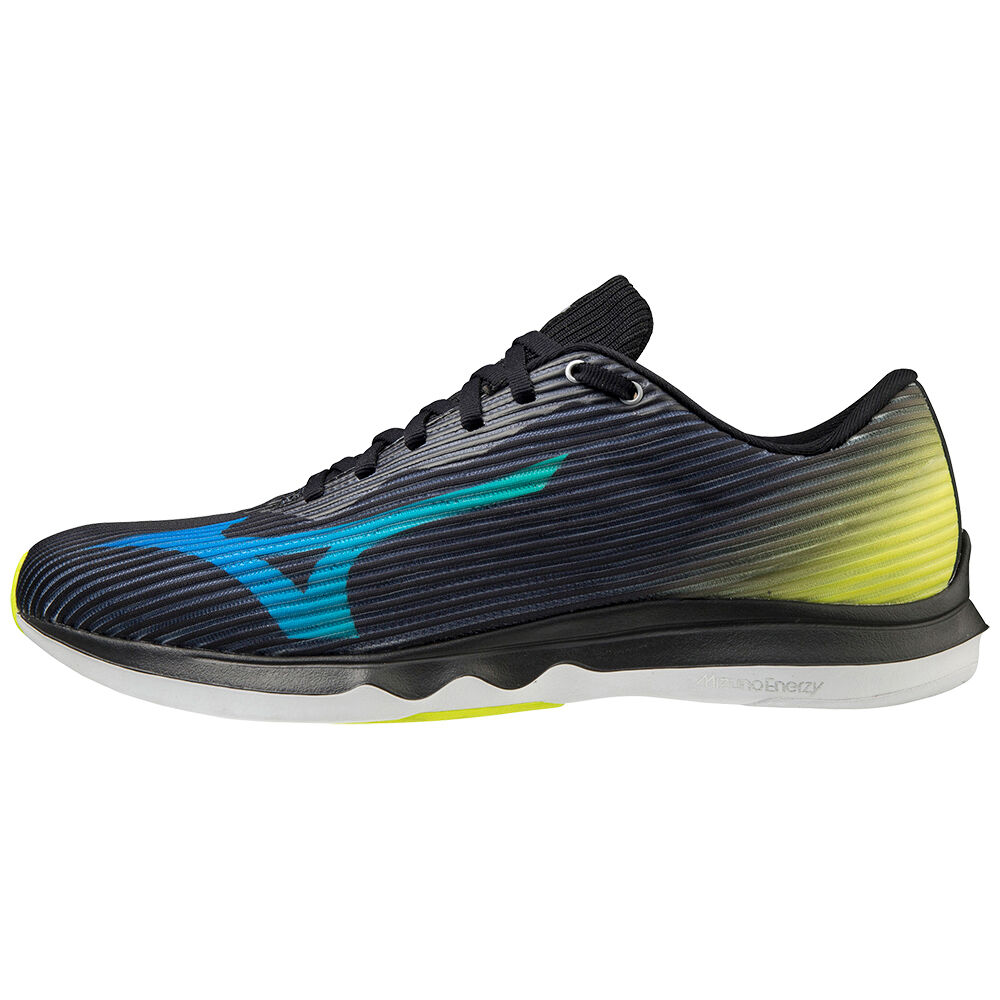 Zapatillas Running Mizuno Wave Shadow 4 Hombre Negras/Azules/Amarillo Baratas STVR-31856